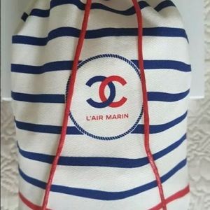 Chanel Marin drawstring nautical cotton bag